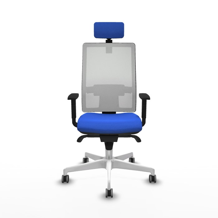 PIQUERAS Y CRESPO Silla de oficina Horna con mecanismo Sincro, Azul y Blanco