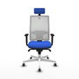 PIQUERAS Y CRESPO Silla de oficina Horna con mecanismo Sincro, Azul y Blanco