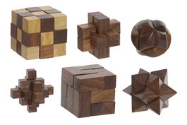 DKD Home Decor Juego Colonial Marron Oscuro Set de 6 Piezas 12 x 6 x 17.5 cm