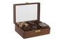 DKD Home Decor Set de 6 piezas de madera Sheesham y latón