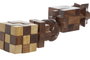 DKD Home Decor Set de 6 piezas de madera Sheesham y latón