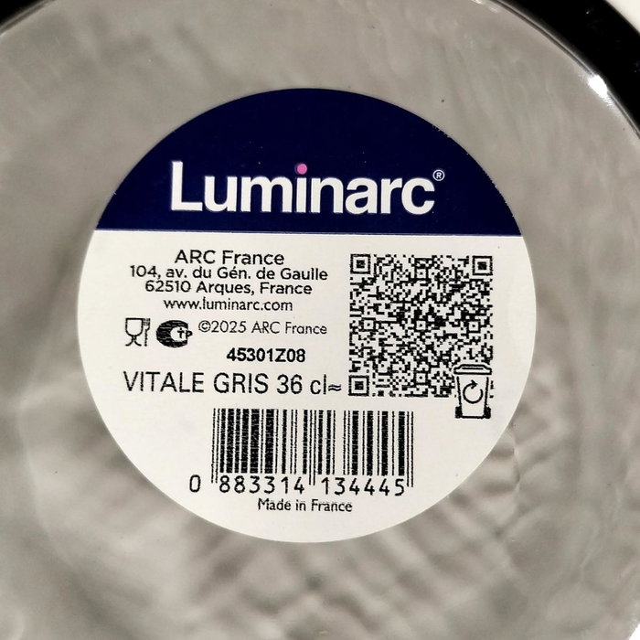 Luminarc Vaso Alto Vitale Gris de 36cl Luminarc Vaso Alto Vitale Gris de 36cl