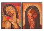 DKD Home Decor Cuadro Lienzo Mujer Abstracto Pack de 2