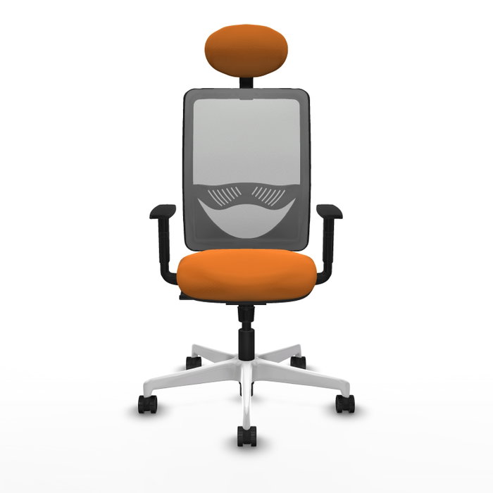 PIQUERAS Y CRESPO Silla de oficina Zulema con Mecanismo Sincro Naranja y Gris