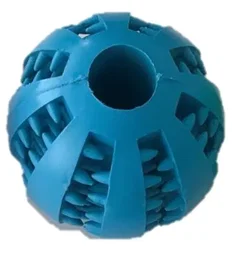 Freedog Pelota de Juguete para Perros con Dientes de Goma, Color Azul, Diametro 7 cm