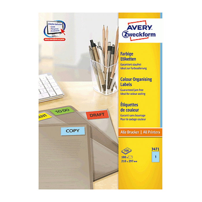 AVERY Zweckform Etiquetas 3471 azul 210,0 x 297,0 mm AVERY Zweckform Etiquetas 3471 azul 210,0 x 297,0 mm