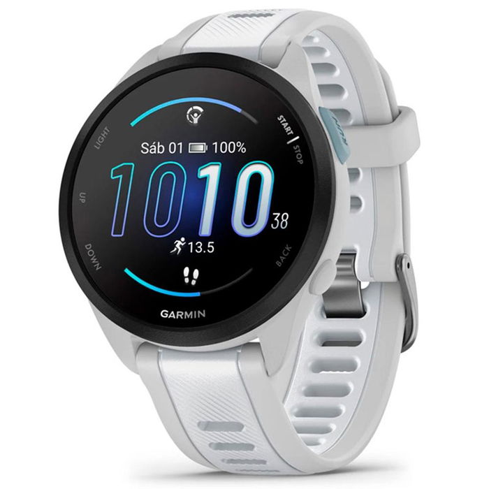 Garmin Forerunner 165 Music - Smartwatch Deportivo con Pantalla AMOLED, GPS, Seguimiento de Salud, Frecuencia Cardíaca, 1.2", Blanco, 4GB, Autonomía hasta 11 Días Garmin Forerunner 165 Music - Smartwatch Deportivo con Pantalla AMOLED, GPS, Seguimiento de Salud, Frecuencia Cardíaca, 1.2", Blanco, 4GB, Autonomía hasta 11 Días