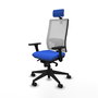 PIQUERAS Y CRESPO Silla de oficina Horna Azul y Blanco con Mecanismo Sincro