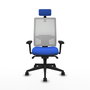 PIQUERAS Y CRESPO Silla de oficina Horna Azul y Blanco con Mecanismo Sincro