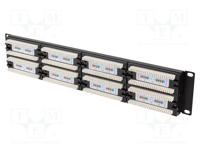 Lanberg Panel de parches 48 puertos 2U 19 Cat. 5e UTP negro