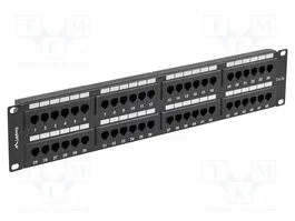 Lanberg Panel de parches 48 puertos 2U 19 Cat. 5e UTP negro