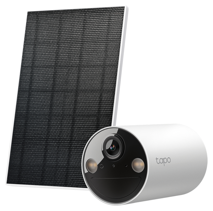 TP-Link TC82 KIT Cámara de Vigilancia Bala con Panel Solar, 2K 3MP, Blanco