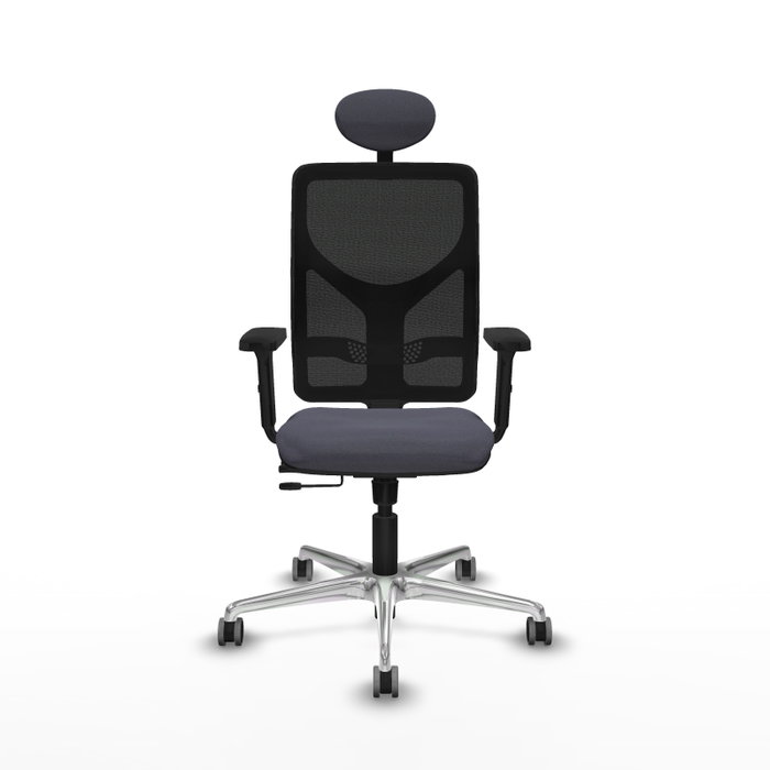 PIQUERAS Y CRESPO Silla de oficina Motilla con mecanismo Sincro/Traslack, Gris oscuro y Negro