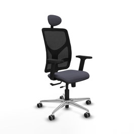 PIQUERAS Y CRESPO Silla de oficina Motilla con mecanismo Sincro/Traslack, Gris oscuro y Negro