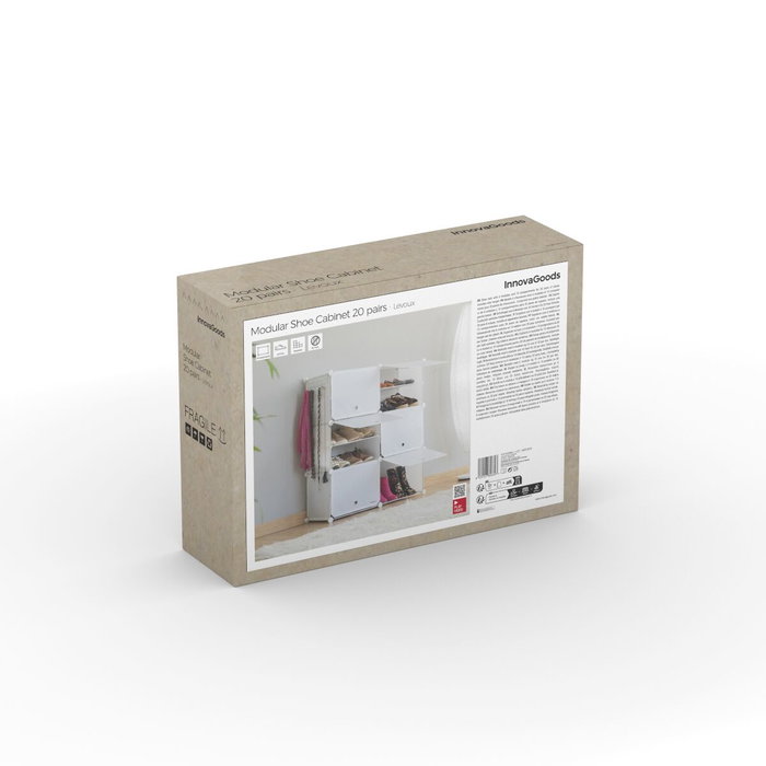 Zapatero Modular Portátil InnovaGoods Blanco 36 pares