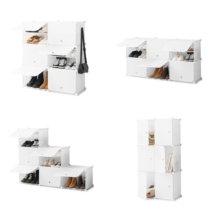 Zapatero Modular Portátil InnovaGoods Blanco 36 pares
