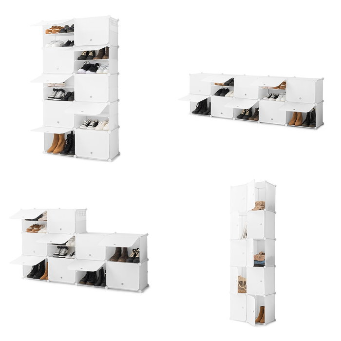 Zapatero Modular Portátil InnovaGoods Blanco 36 pares