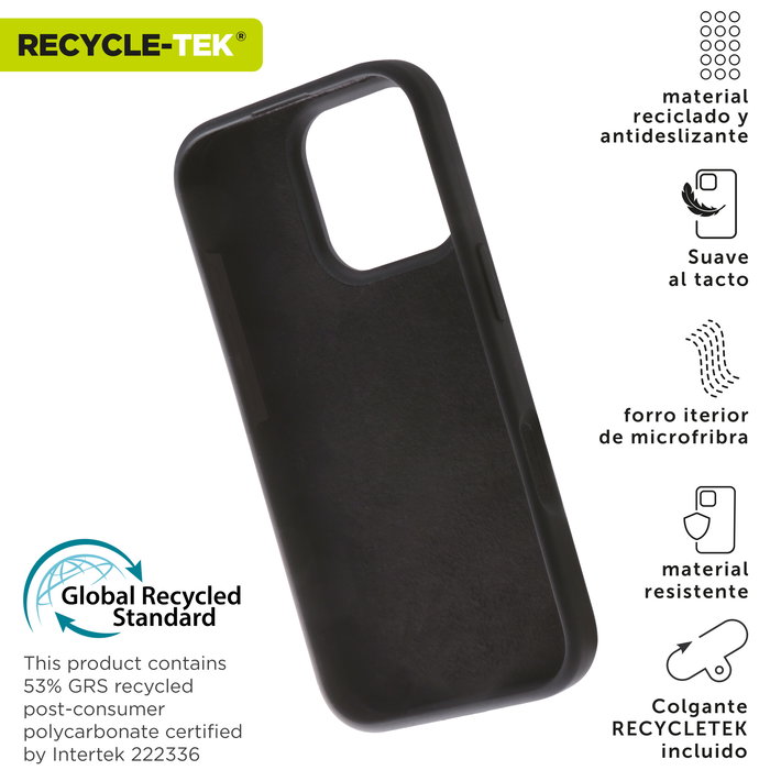 Muvit Funda Recycletek Liquid Silicone para Apple - Protección Ecológica Sostenible, Textura Suave, Anti-huellas, Interior Microfibra