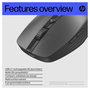 HP Ratón 715 Inalámbrico Multidispositivo Recargable Negro