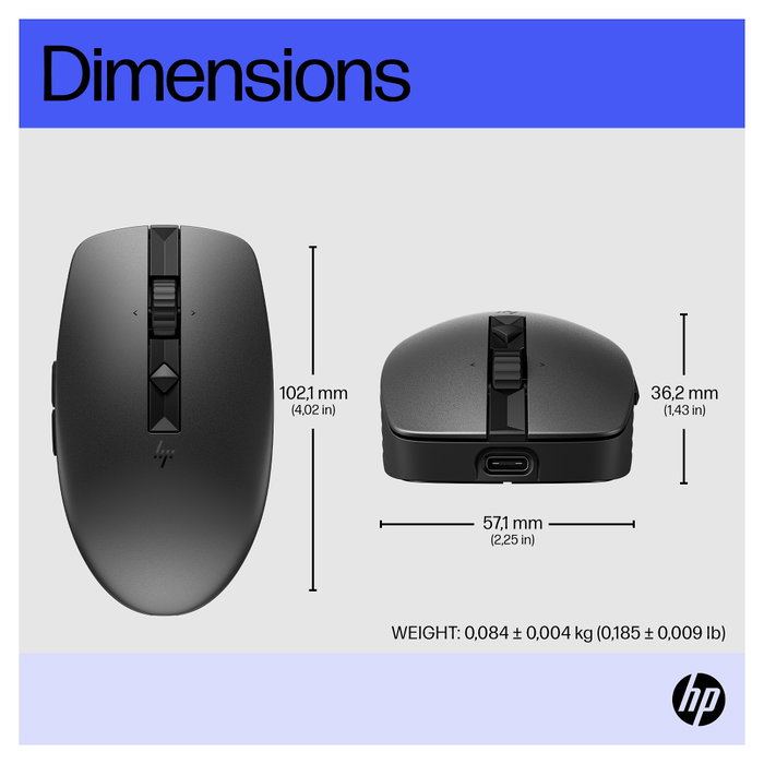 HP Ratón 715 Inalámbrico Multidispositivo Recargable Negro HP Ratón 715 Inalámbrico Multidispositivo Recargable Negro