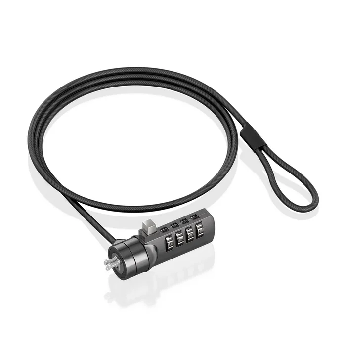 AISENS Cable de Seguridad con Combinación ASLK-D40N03-BK, 1,5 m, Negro