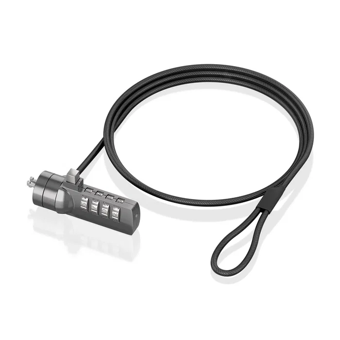 AISENS Cable de Seguridad con Combinación ASLK-D40N03-BK, 1,5 m, Negro