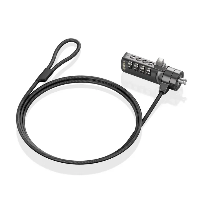 AISENS Cable de Seguridad con Combinación ASLK-D40N03-BK, 1,5 m, Negro