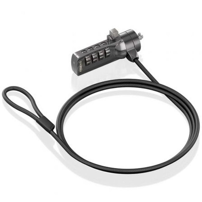 Aisens Cable de Seguridad ASLK-D40N03-BK con Combinación, 1.5m, Negro