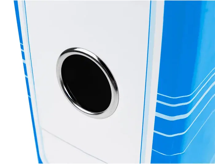 Liderpapel Archivador de Palanca A4 Filing System Forrado Celeste Lomo 80mm con Caja y Compresor Metálico