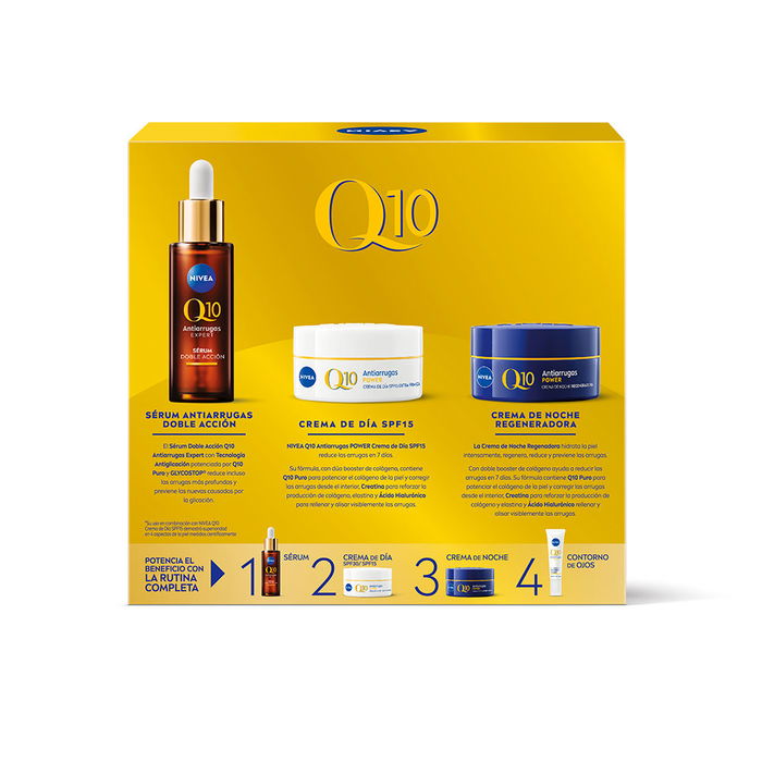 Nivea Q10 Rutina Antiedad Estuche 3 pz Crema Día Noche Sérum