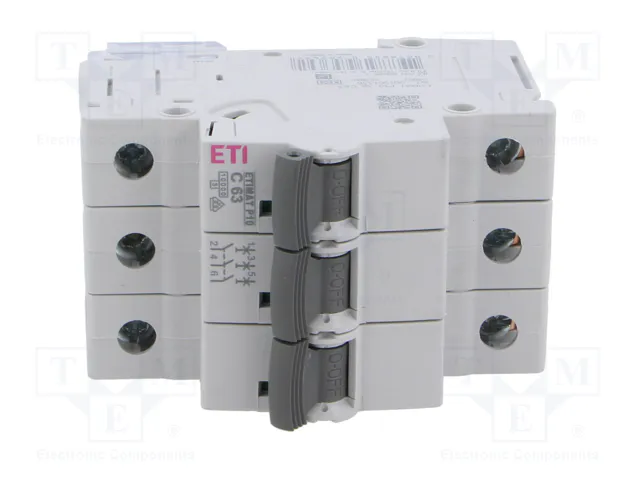 ETI POLAM Interruptor magnetotérmico ETIMAT P10 3P C63 63A 10kA