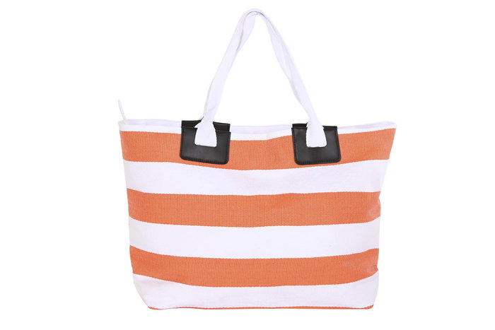 DKD Home Decor Bolso Mediterraneo Naranja Rojo Blanco 16 x 35 x 58 cm Poliester Fibra
