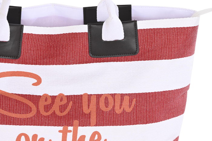 DKD Home Decor Bolso Mediterraneo Naranja Rojo Blanco 16 x 35 x 58 cm Poliester Fibra