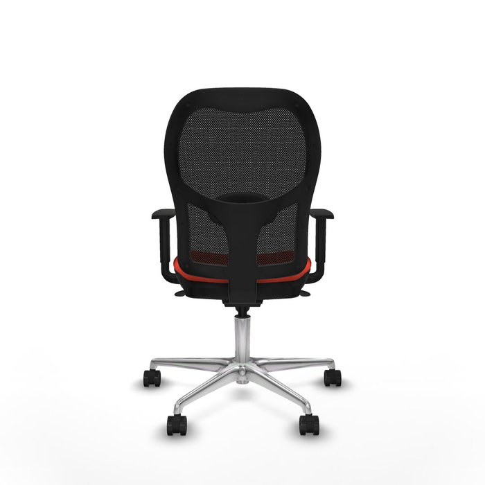 PIQUERAS Y CRESPO Silla de oficina Jorquera con mecanismo Sincro, tela naranja oscuro y malla negra PIQUERAS Y CRESPO Silla de oficina Jorquera con mecanismo Sincro, tela naranja oscuro y malla negra