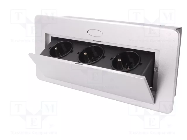 ORNO Regleta de alimentación para muebles de plata