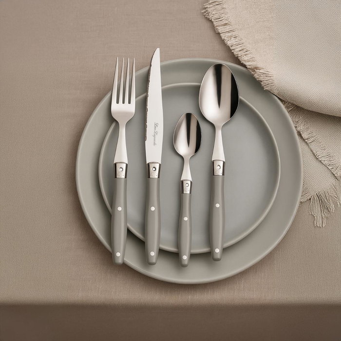Set 24 Cubiertos Acero Inox+ Mango Pp Comptoir Lou Laguiole 18-0-1,5 mm Set 24 Cubiertos Acero Inox+ Mango Pp Comptoir Lou Laguiole 18-0-1,5 mm