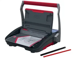 HP Encuadernadora de canutillo CombBind CB25 A4 Perfora 25 hojas Encuaderna 390 hojas Negro y plateado