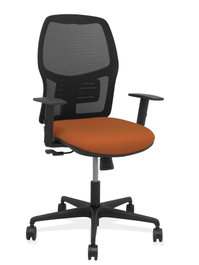PIQUERAS Y CRESPO Silla Alfera con respaldo de malla negra y asiento Bali marrón
