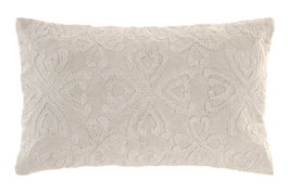 DKD Home Decor Cojín de Algodón Bordado a Mano Crudo 50x30 cm