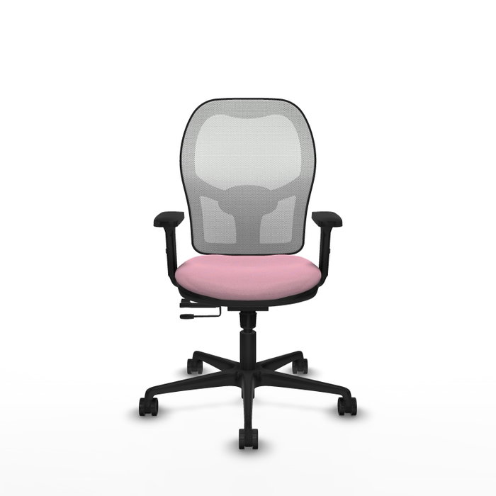 PIQUERAS Y CRESPO Silla de oficina Jorquera Rosa y Blanca con mecanismo Sincro/Traslack