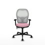 PIQUERAS Y CRESPO Silla de oficina Jorquera Rosa y Blanca con mecanismo Sincro/Traslack