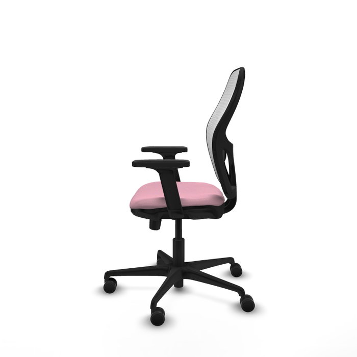 PIQUERAS Y CRESPO Silla de oficina Jorquera Rosa y Blanca con mecanismo Sincro/Traslack
