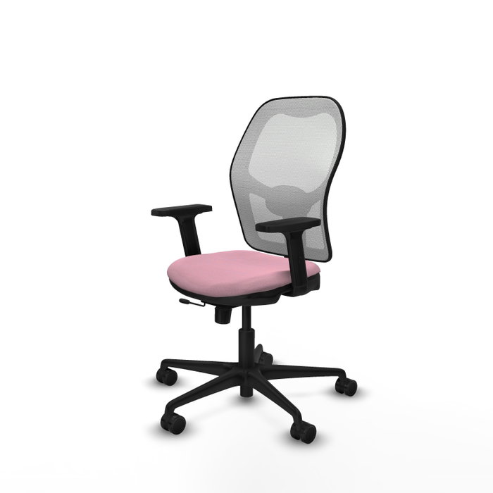 PIQUERAS Y CRESPO Silla de oficina Jorquera Rosa y Blanca con mecanismo Sincro/Traslack