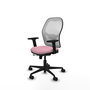 PIQUERAS Y CRESPO Silla de oficina Jorquera Rosa y Blanca con mecanismo Sincro/Traslack