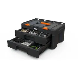Work Team Mueble de almacenaje WORX BY KETER STACK N ROLL con 2 cajones, Negro, 48 x 33 x 23 cm