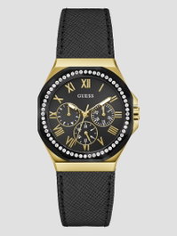 Guess GW0753L4 con caja dorada y correa de piel negra