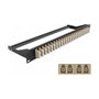 DeLOCK Panel de parches de fibra 19″ 24 puertos LC Quad beige/negro