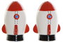 DKD Home Decor Set de 2 Saleros y Pimenteros de Dolomita Blanco y Rojo