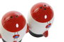 DKD Home Decor Set de 2 Saleros y Pimenteros de Dolomita Blanco y Rojo