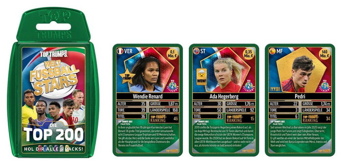 Winning Moves World Football Stars Juego de cartas 200 Pack Edición Alemana